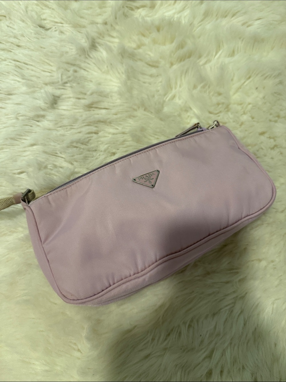 Prada Lilac Nylon Shoulder Baguette Bag - Picture 12 of 12
